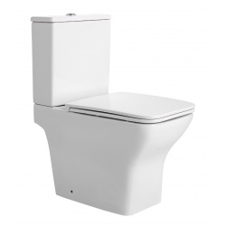 Унитаз-компакт Aquatek Леон Квадро безободковый, смыв торнадо, тонкое сиденье микролифт