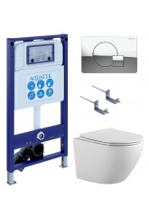 Комплект Aquatek Унитаз Европа AQ1901-00 + инсталляция INS-0000024 + кнопка KDI-0000067 + крепеж