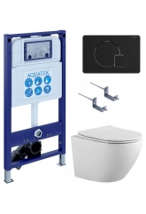 Комплект Aquatek Унитаз Европа AQ1901-00 + инсталляция INS-0000024 + кнопка KDI-0000069 + крепеж