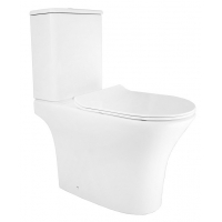 Унитаз напольный Azario Frento AZ-2311 безободковый, в комплекте с бачком и сиденьем микролифт