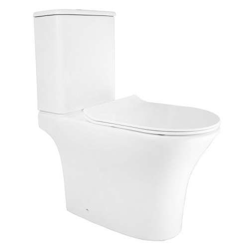 Унитаз напольный Azario Frento AZ-2311 безободковый, в комплекте с бачком и сиденьем микролифт купить в интернет магазине Санрай73