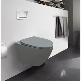 Унитаз подвесной Azario Grado безободковый, с быстросъемным сидением микролифт, серый матовый