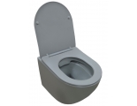 Унитаз подвесной Azario Grado безободковый, с быстросъемным сидением микролифт, серый матовый