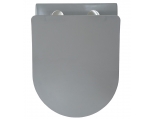 Унитаз подвесной Azario Grado безободковый, с быстросъемным сидением микролифт, серый матовый