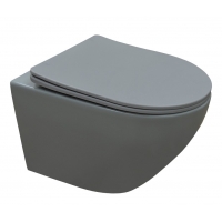 Унитаз подвесной Azario Grado безободковый, с быстросъемным сидением микролифт, серый матовый