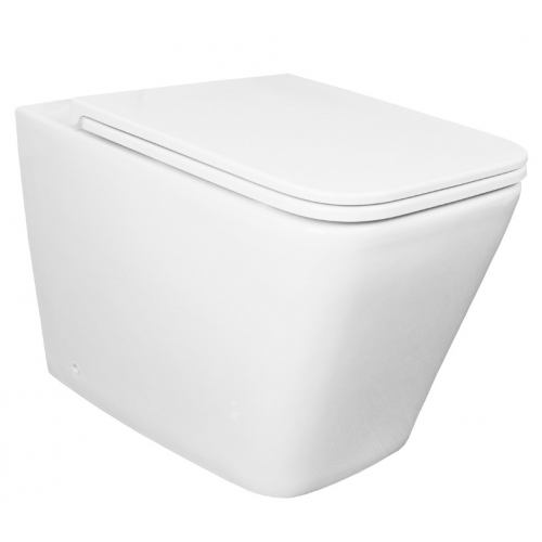 Унитаз напольный приставной Azario Teramo AZ-003D-NR, безободковый, быстросъемное сиденье микролифт купить в интернет магазине Санрай73