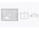 Раковина Azario 510х370х110, накладная на столешницу, прямоугольная, белый глянец