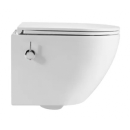 Унитаз подвесной EvaGold K505B с биде, безободковый, сиденье тонкое быстросъем  микролифт