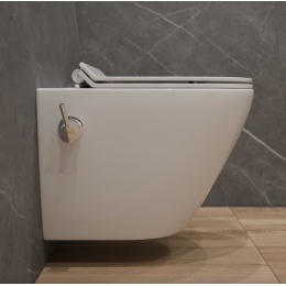 Унитаз подвесной EvaGold K505B с биде, безободковый, сиденье тонкое быстросъем  микролифт