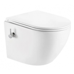 Унитаз подвесной EvaGold K505B с биде, безободковый, сиденье тонкое быстросъем  микролифт