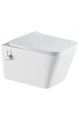 Унитаз подвесной EvaGold K633B с биде, безободковый, сиденье тонкое быстросъем  микролифт