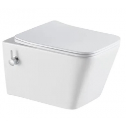 Унитаз подвесной EvaGold K633B с биде, безободковый, сиденье тонкое быстросъем  микролифт