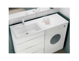 Раковина Марко Марсал 130х50 левая, накладная на тумбу с крылом над стиральной машиной