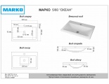 Раковина Марко Океан 60х40, накладная на тумбу