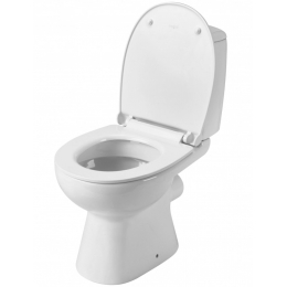 Унитаз-компакт Santek Цезарь 1WH302415 белый, горизонтальный выпуск,с микролифтом, тонкое сиденье