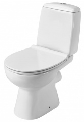 Унитаз-компакт Santek Цезарь 1WH302415 белый, горизонтальный выпуск,с микролифтом, тонкое сиденье