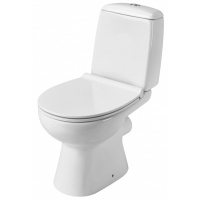 Унитаз-компакт Santek Цезарь 1WH302415 белый, горизонтальный выпуск,с микролифтом, тонкое сиденье