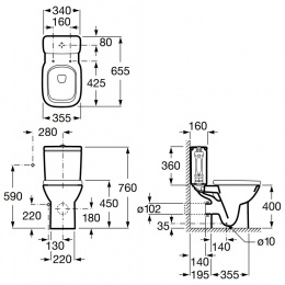 Бачок для унитаза Debba Roca нижн. подвод