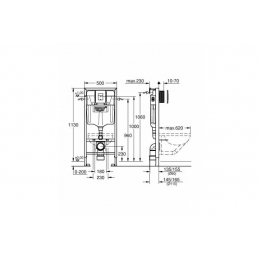 Инсталляция д/унитаза GROHE 38 827 RAPID SL квадрат, таблетка