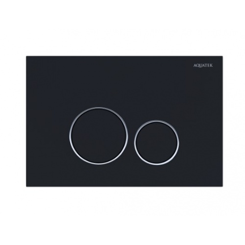 Панель смыва Aquatek Черная матовая ободок хром, клавиши круглые купить в интернет магазине Санрай73