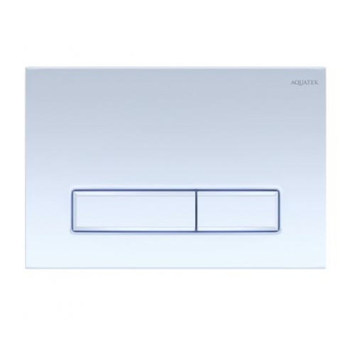Панель смыва Aquatek Slim Белая глянец, клавиши прямоугольные купить в интернет магазине Санрай73