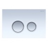 Панель смыва Aquatek Белая закаленное стекло, клавиши круглые, ободок хром