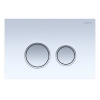 Панель смыва Aquatek Белая закаленное стекло, клавиши круглые, ободок хром