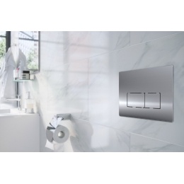 Панель смыва Azario 24.7х2.5х16 Хром глянец, клавиши прямоугольные