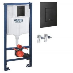 Инсталляция для унитаза 3 в 1 Grohe Solido 38811KF0 с панелью смыва черный матовый с крепежом