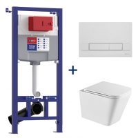 Комплект Lemark Инсталляция PENEDA EXPERT с кнопкой смыва BIT хром, унитаз FLOREX Торнадо белый глян