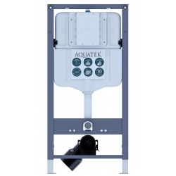 Инсталляция Aquatek Pneumo N49 для подвесного унитаза, рама, пневматическое управление, шумоизоляция