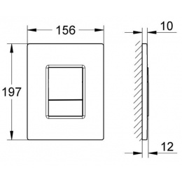 Панель смыва Aquatek Оружейная сталь, клавиши прямоугольные, пневматическое управление для Pneumo N