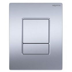 Панель смыва Aquatek Хром матовая, клавиши прямоугольные, пневматическое управление для Pneumo N