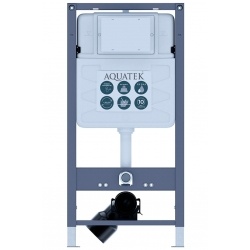 Инсталляция Aquatek Pneumo S50 для подвесного унитаза, рама, пневматическое управление, шумоизоляция