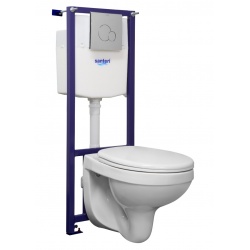Комплект инсталляции Santeri ПЭК Альфа подвесной унитаз, сиденье, панель хром глянец