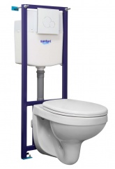 Комплект инсталляции Santeri ПЭК Альфа подвесной унитаз, сиденье, панель белая