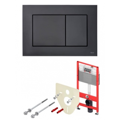 Комплект TECEbase 2.0 для установки подвесного унитаза с черной матовой панелью смыва TECEnow купить в интернет магазине Санрай73