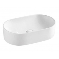 Раковина Azario 520х330х130, накладная на столешницу, овальная, белый