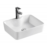 Раковина Azario 480х370х130, накладная на столешницу, прямоугольная, белый