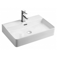 Раковина Azario 600х420х130, накладная на столешницу, прямоугольная, белый