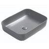Раковина Azario 500х390х130, накладная на столешницу, прямоугольная, светло-серый матовый
