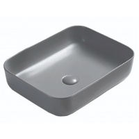 Раковина Azario 500х390х130, накладная на столешницу, прямоугольная, светло-серый матовый