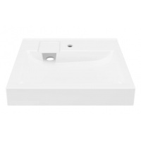 Раковина Paola Siena 600х500, подвесная над стиральной машиной, литьевой мрамор, глубина СМА до 36см