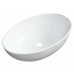 Раковина Sanita Luxe Ringo Cut 540х345х147, накладная на столешницу, овальная, белая