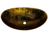 Раковина Марко Ореол 59, 578х380х160, накладная на столешницу, овальная, золотой вулкан