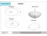 Раковина Марко Ореол 59, 578х380х160, накладная на столешницу, овальная, золотой вулкан