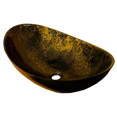 Раковина Марко Ореол 59, 578х380х160, накладная на столешницу, овальная, золотой вулкан купить в интернет магазине Санрай73
