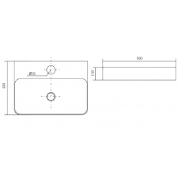 Раковина Aquatek 500х420х130, накладная на столешницу, прямоугольная, белый