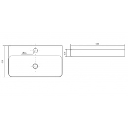 Раковина Aquatek 600х420х130, накладная на столешницу, прямоугольная, белый