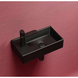 Раковина Ceramicanova Element 407х217х100 мм, правая, подвесная, прямоугольная, черный матовый